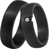 Trauring DOOSTI "Schmuck Geschenk CARBON Ehering Partnerring LIEBE" Fingerringe Gr. 56, mit Zirkonia, Carbon, 6mm, schwarz (schwarz + weiß) wahlweise mit oder ohne Zirkonia