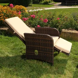 MuCoLa - Gartenset 2 Sessel und Tisch Polyrattan Lounge Garnitur Gartenmöbel Stuhl Sitzgruppe variabel aufstellbar Balkonset Braun