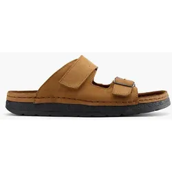 Leder Komfort Pantolette - Herren - braun