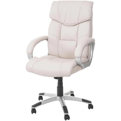 Bürostuhl MCW-A71, Chefsessel Drehstuhl, Kunstleder ~ creme