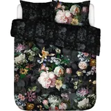 Essenza Fleur Festive Blooming Black,200x200 + 2X 80x80 cm, 100% Baumwollsatin, Blumen