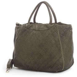 BZNA Shopper Madita Designer Handtasche Ledertasche Schultertasche grün