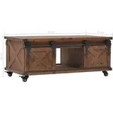 vidaXL Couchtisch Tanne Braun 91 x 51 x 38 cm