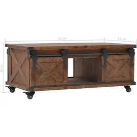 vidaXL Couchtisch Tanne Braun 91 x 51 x 38 cm