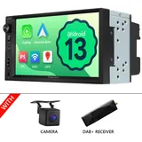 Doppel DIN Android 13 7 Zoll Autoradio Navigation NAVI CarPlay WiFi mit DAB+ RDS