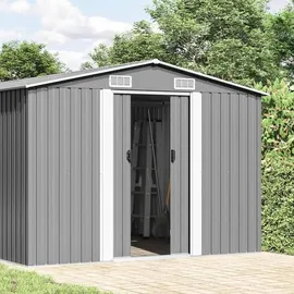 vidaXL Geräteschuppen 3,78 x 2,45 m grau