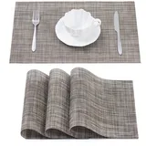 simurq Platzset - Tischsets Abwaschbar / Rutschfest und Waschbar, (Platzdeckchen in 45x30 cm - Tischunterlage -, 4-St., Set mit 4 oder 6 Tischsets), Tischuntersetzer für Esszimmer und Küche braun