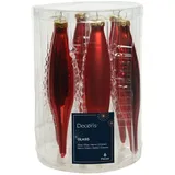 Christmas Decoration Christbaumschmuck Glas Oliven 15cm x 6 Stück Anhänger weihnachtsrot