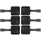 Piebert 6x Raclette Pfännchen 23178 10x10cm, Griff Extra Lang, Universell für Raclettes (Maße siehe Text)