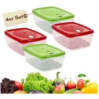 GarPet Frischhaltedose 4er Set Frischhaltedosen mit Deckel Abtropfgitter Gefrierdosen 5 L