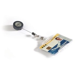 Durable Namensschild mit Ausweiskartenhalter, transparent, 85 x 54 mm, 10 Stück