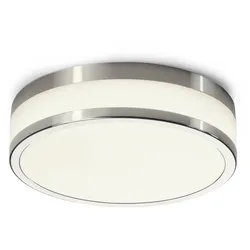 Licht-Erlebnisse Deckenleuchte MALAKKA LED 18W Chrom Weiß Metall Glas | LE35569