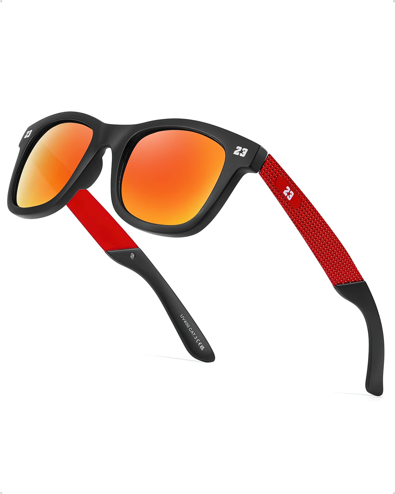 TJUTR Polarisierte Eckige Sonnenbrille Herren mit UV400-Schutz und einzigartigem ikonischem Zahlen-Design.