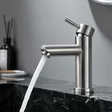 Waschtischarmatur, Einhebelmischer Aus Edelstahl 304, Modernes Design Für Badezimmerarmaturen, Warm- Und Kaltwasser Einstellbar