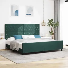 vidaXL Boxspringbett 200 x 200 cm Dunkelgrün