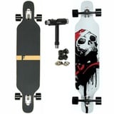 FunTomia Longboard Longboard in 3 Flex Stufen Camber Ahornholz + T-Tool mit LED Rollen, Camber Twin Tip