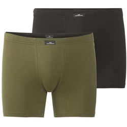 GÖTZBURG Herren Boxershorts, 2er Pack - Cyclists, Unterwäsche, Unterhosen, Baumwolle, Logo, einfarbig Olive/Schwarz XXL