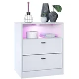 Vladon Nachttisch Pino V1 56 x 67,5 x 36 cm Weiß
