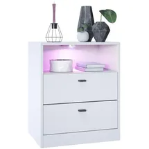 Vladon Nachttisch Pino V1 56 x 67,5 x 36 cm Weiß
