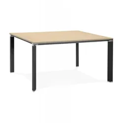 Besprechungstisch XLINE SQUARE | Quadratischer Schreibtisch aus Naturholz mit Metallgestell | Minimalistischer Stil | Kadima Design