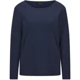 GOLDNER Langarm Melange Jersey-Oberteil Blau 40