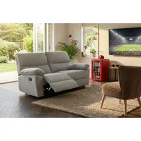 2-Sitzer HOME AFFAIRE "LANNOY, mit manueller o. elektrischer Relaxfunktion in beiden Sitzen.", grau (hellgrau), B:146cm H:96cm T:94cm, Sofas, Elektrische Variante mit USB A/C. Federkern, Webstoff