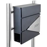 BITUXX Design Standbriefkasten 16767 Briefkastenanlage Freistehender Postkasten mit Post Corner Edelstahl
