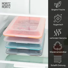 Moritz & Moritz Aufschnittbox 4er Set Petrol/Orange/Türkis/Rosa
