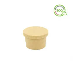 PuntoQPack 50 Stk. Kraftdeckel für Saucenschalen aus umweltfreundlicher Pappe (6,2Ø) Ref TAP043