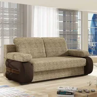 Schlafsofa Zweisitzer Schlafsofa aus Kunstleder und Webstoff