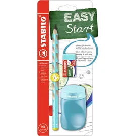 Stabilo Schul-Set für Linkshänder EASYgraph in Blau - inkl. Spitzer