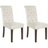 CLP 2er Set Esszimmerstühle Lisburn creme/Samt