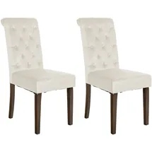 CLP 2er Set Esszimmerstühle Lisburn creme/Samt