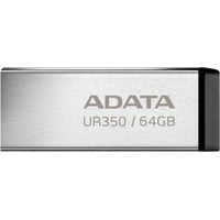 Adata Pendrive UR350 USB3.2 Gen1 Metal black (64 GB, USB 3.2), USB Stick, Schwarz