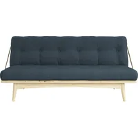 Schlafsofa KARUP DESIGN "Folk" Sofas Gr. B/H/T: 190cm x 90cm x 130cm, Gestell: Natur, blau (petrolblau) aus massiven Kiefernholz, inkl. Futonmatratze