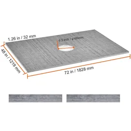 Vevor Duschrand-Set, 1219 x 1828 mm Duschwannen-Set mit 160 mm zentralem Abfluss, leichte EPS-Duschinstallations-Sets mit 2 wasserdichten Tüchern, Duschwannen-Neigungsstangen passend für Badezimmer