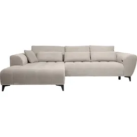 werk2 Ecksofa WERK2 "Garay, XXL-Liegefläche: elektrisch ausziehbar auf ca. 228×126 cm", beige, B:287cm H:64cm T:220cm, 100% Polyester, Sofas, Ecksofa, Luxus in Übergröße: XXL-Liegefläche, Komfort-Ottomane & stilvolle Füße