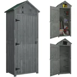Outsunny Gartenschrank Geräteschuppen mit Fachböden Asphaltdach Holz, 54.2x179x77 cm