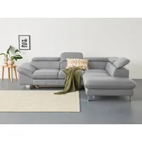 COTTA Ecksofa, Kopfteilverstellung, optional Schlaffunktion & Bettkasten grau