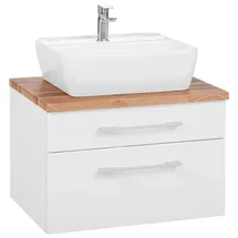 WELLTIME Waschbeckenunterschrank WELLTIME "Davos", weiß, B:60cm H:55cm T:47cm, Schränke, Waschbeckenunterschrank, Badmöbel, Waschtisch inkl. Waschbecken, Breite 60 cm