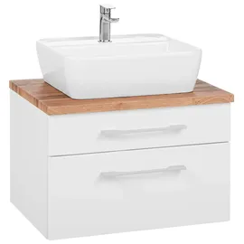 WELLTIME Waschbeckenunterschrank WELLTIME "Davos", weiß, B:60cm H:55cm T:47cm, Schränke, Waschbeckenunterschrank, Badmöbel, Waschtisch inkl. Waschbecken, Breite 60 cm
