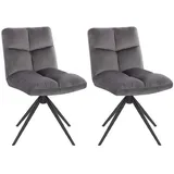 Home Deluxe Esszimmerstuhl drehbar 6er Set NODA – Samt Hellgrau