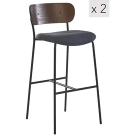 Möbel Kraft Barhocker 2er-Set 45,5 x 93,5 cm Schwarz