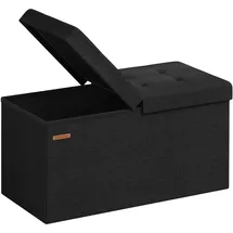 Songmics Sitzbank Truhenbank tintenschwarz 38 x 76 x 38 cm