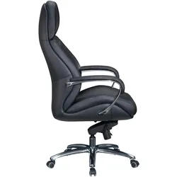 FineBuy Bürostuhl Echtleder Schwarz 120 kg