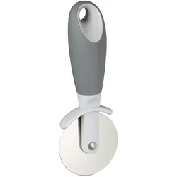 Relaxdays Pizzaschneider 2er Set, Pizzaroller Edelstahl, gummierter Griff, für alle Teige, Pizzamesser, silber/anthrazit