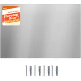 Vevor Küchenrückwand 91 x 61 cm aus Edelstahl, Wandschutz für Herd und Dunstabzugshaube mit Vorgebohrten Löchern, Robuste Rückwand Spritzschutz für Küche, Kochen und Praktische Aufbewahrung, Silber