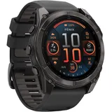 51 mm sapphire, schwarz / carbongrau DLC Titan mit QuickFit Silikon-Armband 26 mm