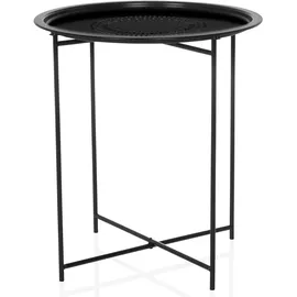 hjh living ALLRUND Schwarz Metall 45,0 x 45,0 x 52,0 cm