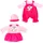 Bayer Puppenkleidung Latzhose/Kleid Rosa (Set, 4-tlg)